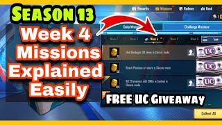 Season 13 Week 4 Royale pass Missions Explained | Kill 28 Enemies With SMG in Sanhok | PUBG MOBILE