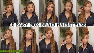 Vlogmas Day 4: 10 EASY BOX BRAID HAIRSTYLES | Risha Toane'