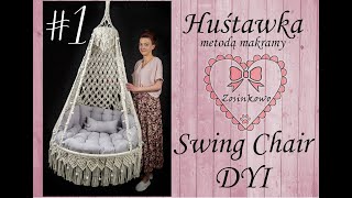 Huśtawka fotel z makramy (part 1) materiały, mocowanie szczytowe, obręcz górna (Macrame swing chair)