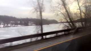 River ice freezes in America