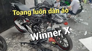 Dàn áo Winner X quá dở . Té  xíu đã tang nát , thay luôn cả bộ tem  | Vịt Xiêm Vlog