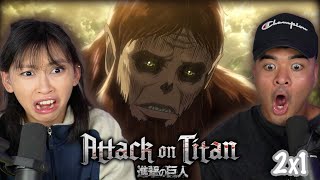 BEAST TITAN! | Girlfriend Reacts To Attack On Titan 2X1 REACTION!