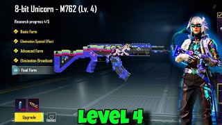 Pubg Mobile new 8 bit Unicorn m762 upgrade level  to Levek 4 Kill message