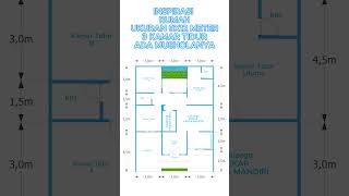 INSPIRASI RUMAH UKURAN 9X12 METER 3 KAMAR TIDUR ADA MUSHOLANYA #shorts #denahrumah