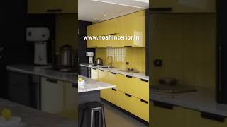 Yellow lam modular kitchen . #interiordesigner #modularkitchen #noahinterior #homedecor #design