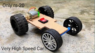 How To Make A Mini DC Motor Toy Car//DC Motor Car Homemade