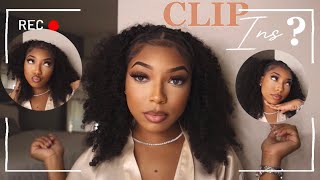 TRYING KINKY CURLY CLIP INS FOR THE FIRST TIME! (SUPER EASY) FT. CURLSQUEEN HAIR | Shalaya Dae