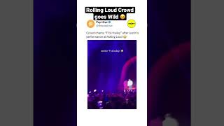 Crowd chants Fck hailey at JustinBieber rolling loud #shorts #youtubeshorts #justinbieber #trending