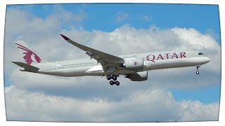 Airbus A350-941 Qatar Airways landing at Frankfurt International Airport [HD]| 05.04.2015