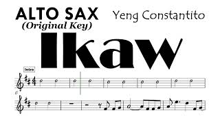 IKAW Alto Sax Easier Notation Sheet Music Backing Track Partitura Yeng Constantino