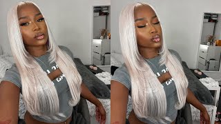 THE PERFECT FLAWLESS PLATINUM WHITE WIG INSTALL 👩🏾‍🦳 | Ft Ashimary hair