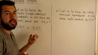 INTERÉS SIMPLE (CONVERSIÓN DE TASAS)