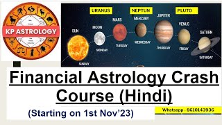 Financial Astrology ++ (Hindi) Live Crash Course Starting on 1st Nov