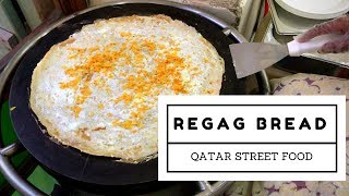 Regag Bread (Arabic Crepe) with Cheeze Potato Chips in Souq Waqif | Qatar Street Food