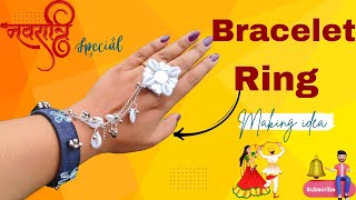 DIY Bracelet Ring making for Navratri/ बहुत आसान तरीके से बनाएं गरबा के लिए रिंग ब्रेसलेट..