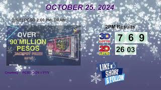 [LIVE] PCSO 2:00 PM DRAW - OCTOBER 25, 2024 LOTTO RESULTS