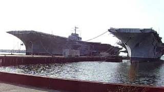 USS Forrestal (CV-59) aircraft carrier destroyer ship in Newport RI Rhode Island