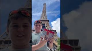 Opening Pokémon Cards Over The Eiffel Tower! #pokemon #like #tcg #subscribe #eiffeltower #france