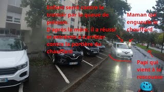 Arrêt systématiques sur les infras cyclables et queue de poisson envers un enfant