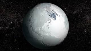 planet earth almost completely covered with ice and snow extreme ice age animation globa