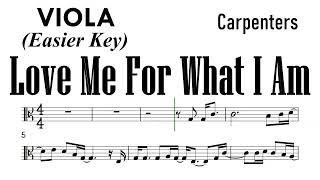 Love Me For What I Am Viola Easier Key Sheet Music Backing Track Partitura Carpenters