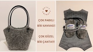 ÇOK FARKLI BİR KANVAS!!🩶1 GÜNDE HARİKA BİR KÜRK ÇANTA🩶