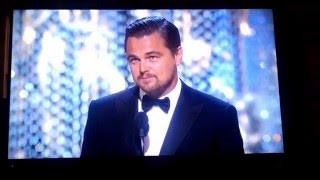 Leonardo DiCaprio Wins 1st Oscar! 02/28/16