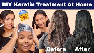 Keratin Treatment At Home For Straight, Smooth And Shiny Hair😍 | Shreya&Shweta Vlogs