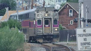 North Station bound Commuter Rail train crossing at Maplewood Avenue.