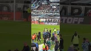 el festejo del cuerpo tecnico de Racing Club