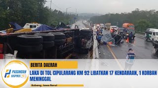 Laka di Tol Cipularang Km 92 Libatkan 17 Kendaraan, 1 Korban Meninggal