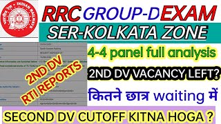 RRC GROUP D SER-KOLKATA ZONE LATEST RTI REPORT & 2ND DV EXPECTED CUTOFF | rrc ser-ranchi panel