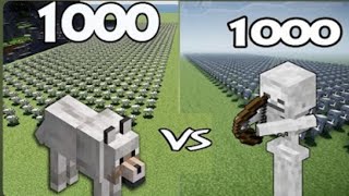 120 Skeleton Vs 60 Wolf In Minecraft |