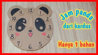 Cara membuat jam dinding dari kardus bentuk panda