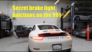 Porsche 911 secret functionality of the rear brake lights // 991 Trivia