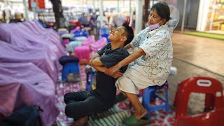 I got a Strong BACK & SHOULDER MASSAGE at a Night Market Thailand