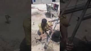 hand pump installation incomplete work ( water pump boring in poor family ) #waterpump #vanepump