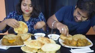 #Massive #Mukbang | #Luchi/Poori | #Spicy #DumAloo #Spicy #Egg #Kosha #Challenge