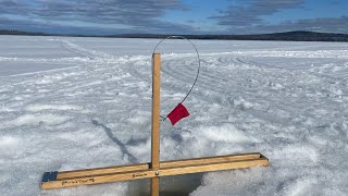 Chamberlain Lake Maine ice fishing and camping