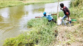 Single Hook 🎣 Fishing 2Days Different Locations Rohu Fishes Catching unique Styles