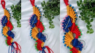 MULTICOLOUR MACRAME KEY HANGER  _full tutorial // @Pinki'sarthouse