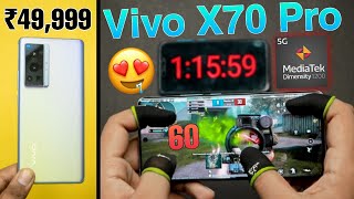 Vivo X70 Pro BGMI Test ⚡ Heating, Max Graphics, FPS Meter 😍 Dimensity 1200 Gameplay Review