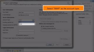 Configuring an IMAP email account with SSL in Outlook 2010