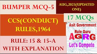 CCS(CONDUCT) RULES,1964: BUMPER MCQ-5