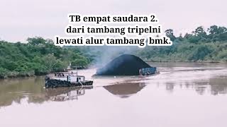 vlog kapal tugboat empat saudara 2 berangkat. melewati tambang bkm yang macet