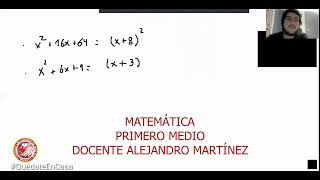 PRODUCTOS NOTABLES - MATEMÁTICAS Iº MEDIO