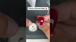 Cherry chrome nails art