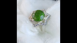 Demantoid Garnet Green Diamond-like: A Stunning 10.6MM Sterling Silver 925 Gemstone for Sale!