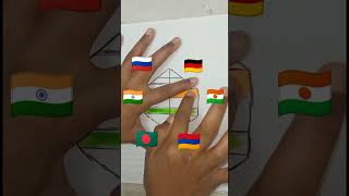 flag 🇮🇳+🇳🇪+🇩🇪+🇷🇺+🇧🇩+🇦🇲 drawing/#viral/#shorts/#youtubeshorts