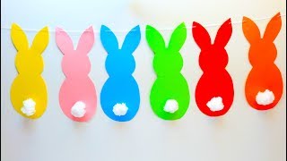 Paper Bunny Wall Decor For Easter